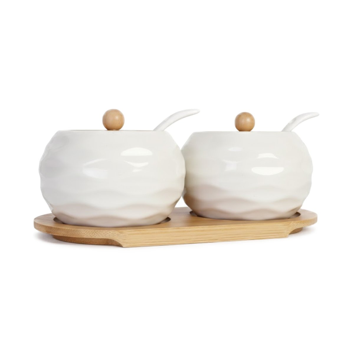 PACK2 COMBO DE 2 RECIPIENTES CON TAPA BAMBU BLANCO 19,9CM GUARDAR ALIMENTOS YREGALO STICKER - 2