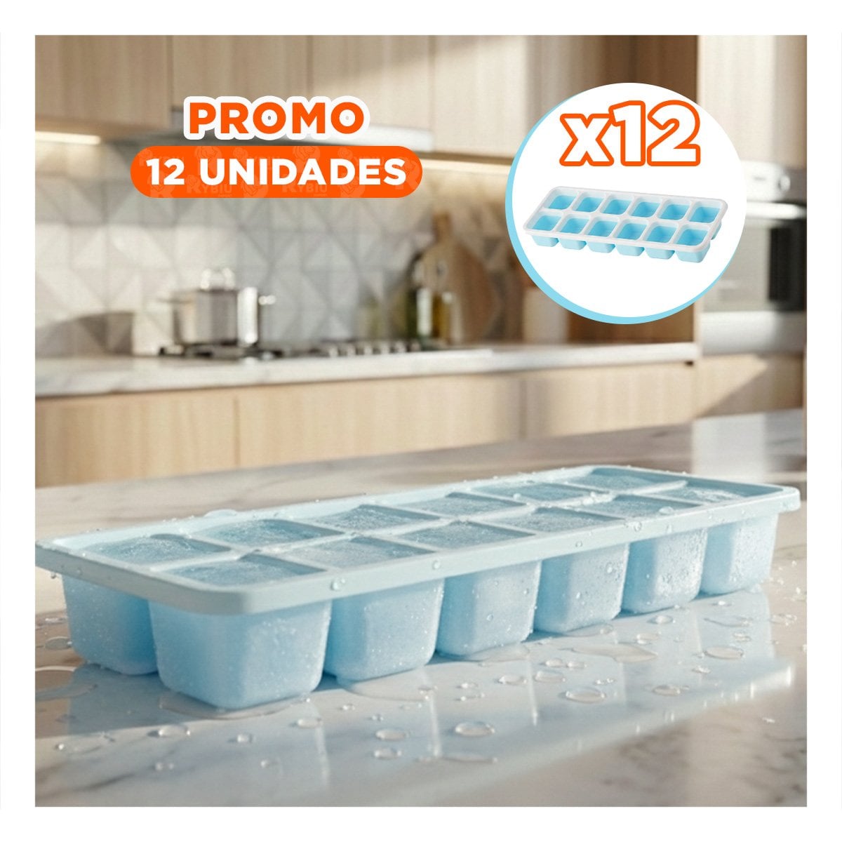 PACK12 ARTICULO HIELERA PARA CUBOS PRACTICOS Y UNIFORMES CELESTE YPAPEL REGALO - 1