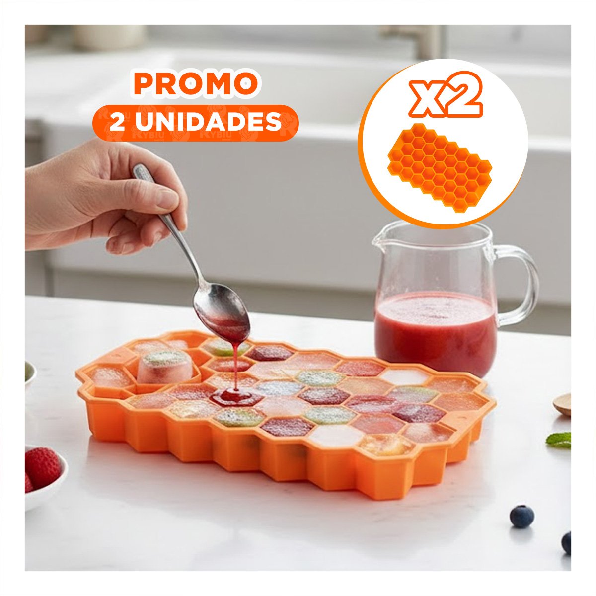 PACK2 HIELERA DE PANAL NARANJA 20,5X12CM PARA EL BIENESTAR DE LOS PADRES - 1