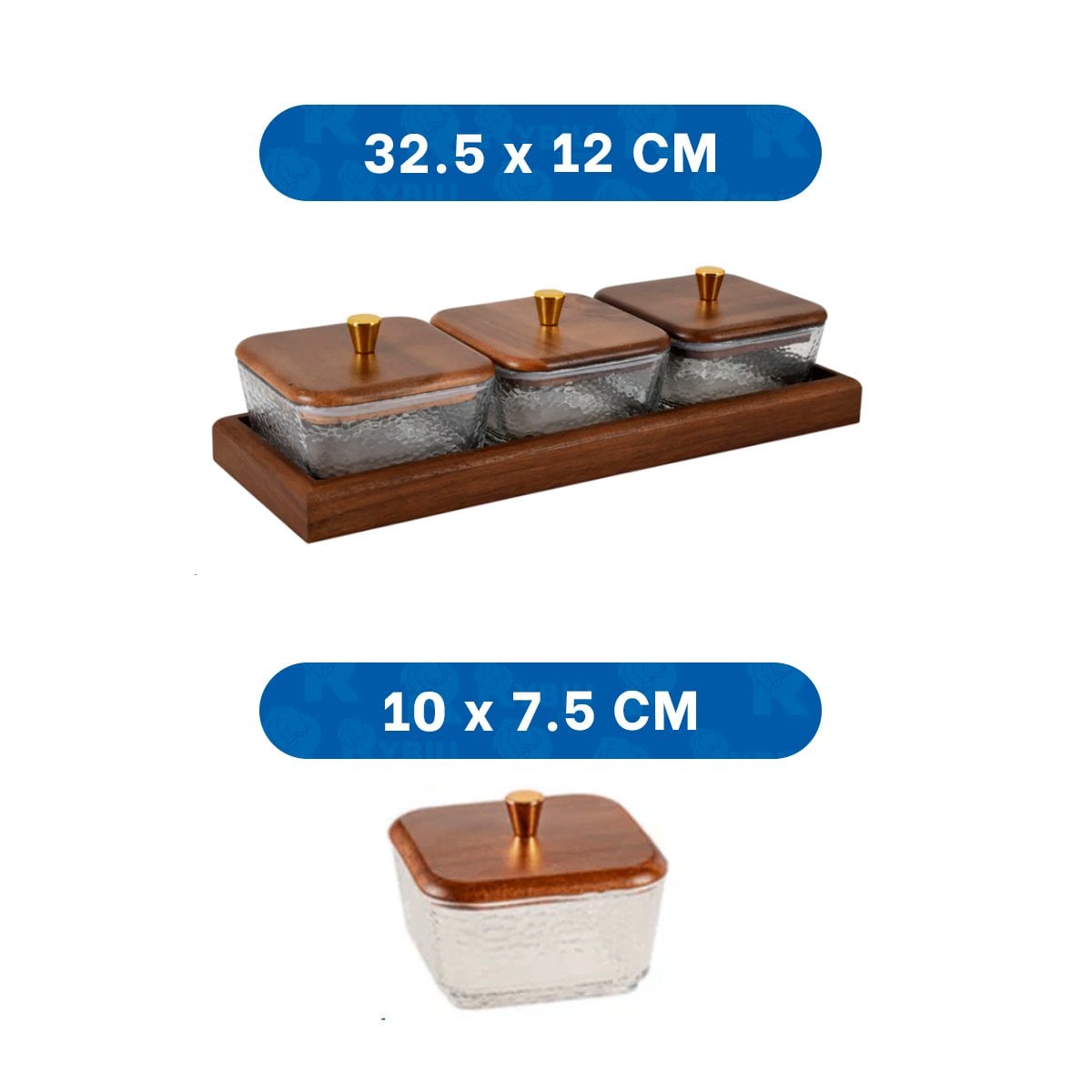 PACK2 PACK RECIPIENTES MARRON CON 32,5X12CM BASE Y TAPA DE MADERA 3 UNIDADES YREGALO STICKER - 4