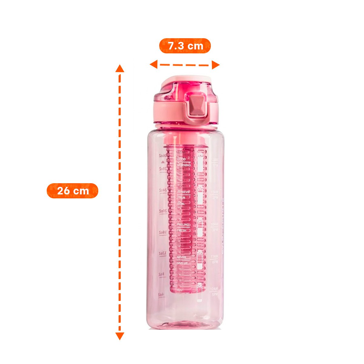 BIDON CON FILTRO 1000 ML ROSADO TRANSPARENTE PARA USO DIARIO EN CASA YPAPEL REGALO - 4