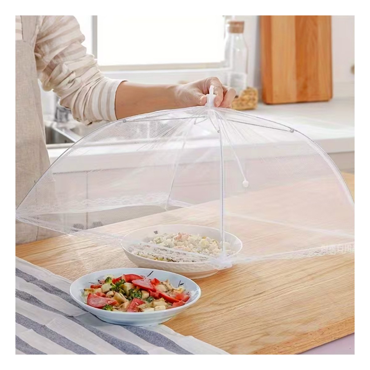 PACK6 COBERTOR PRACTICO MALLA BLANCA 36X55 CM PARA CUBRIR COMIDA EN COCINA - 5