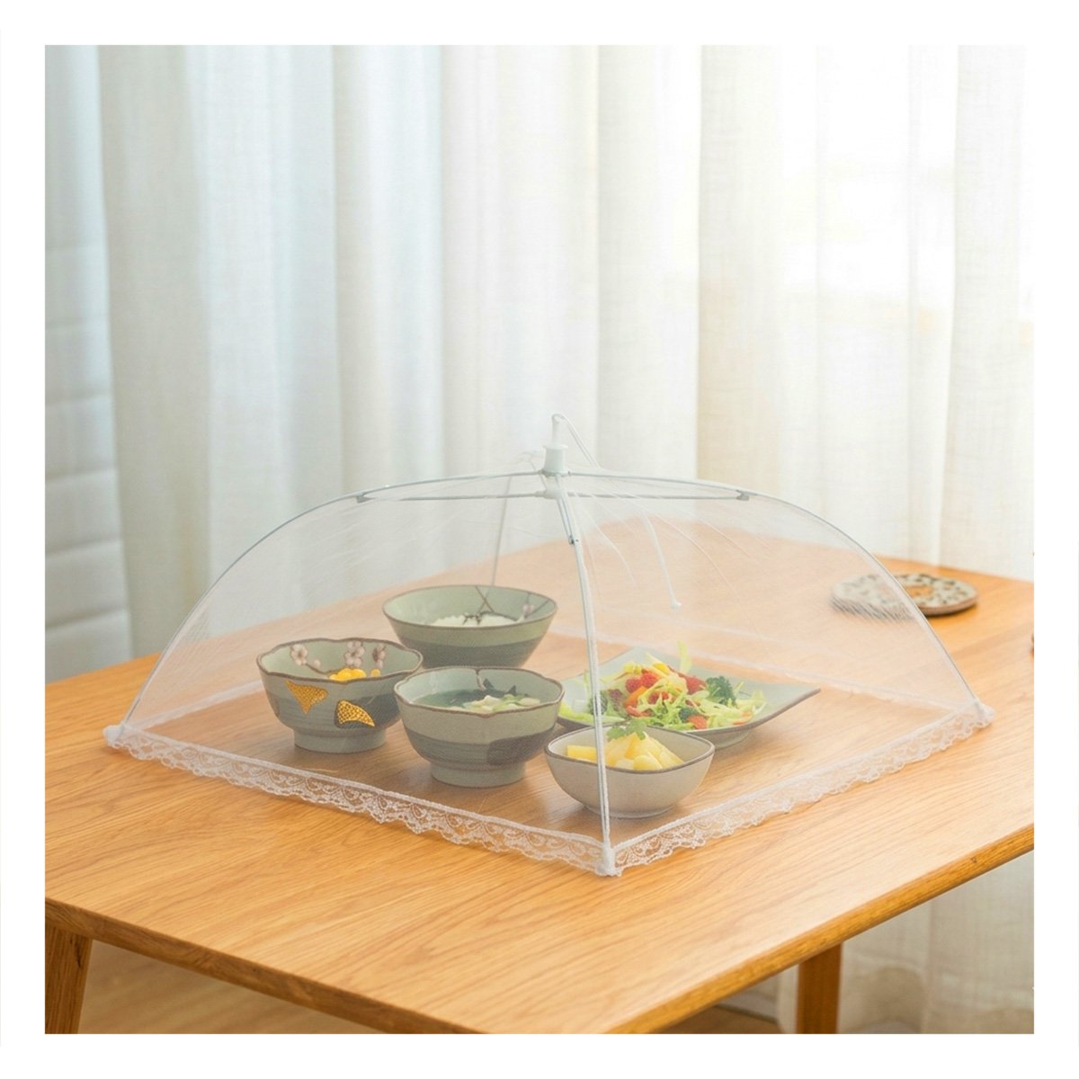 PACK2 ACCESORIO COCINA MALLA BLANCA 36X55 CM PARA CUBRIR ALIMENTOS FRESCOS DIARIO - 3