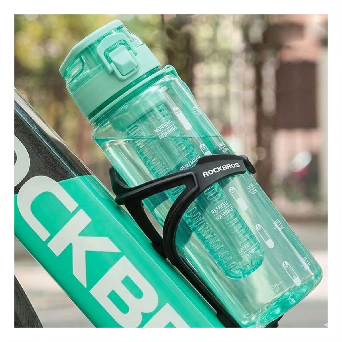 PACK2 RECIPIENTE PORTATIL CON FILTRO 1000ML VERDE TRANSPARENTE PARA HIDRATACION Y OFICINA - 2