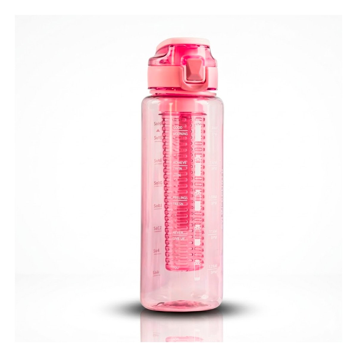PACK4 BOTELLA MODERNA CON FILTRO 1000 ML ROSADO TRANSPARENTE PARA ESTILO ACTIVO YPAPEL REGALO - 3