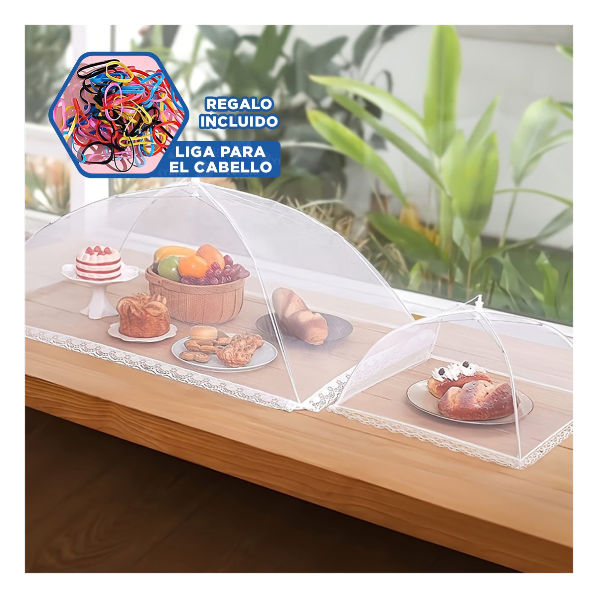 CUBIERTA DE ALIMENTOS MALLA BLANCA 36X55 CM PARA PROTECCION EN COCINA Y HOGAR YLIGAS REGALO - 2