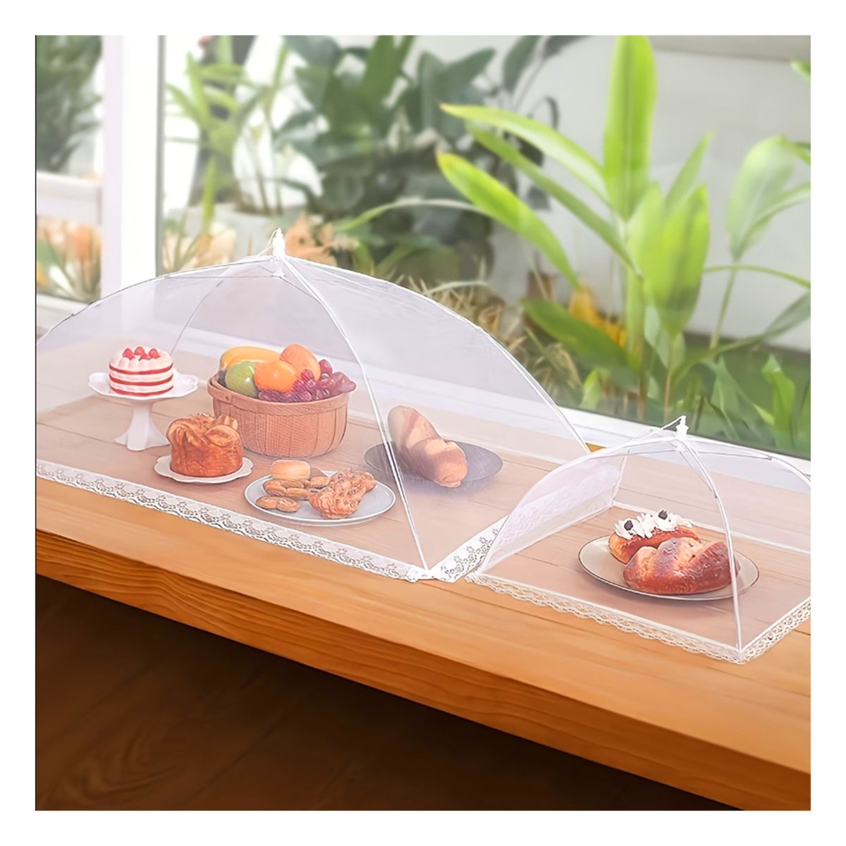 COBERTOR DE ALIMENTOS MALLA BLANCA 36X55 CM PARA COCINA HOGAR SEGURO YREGALO STICKER - 3