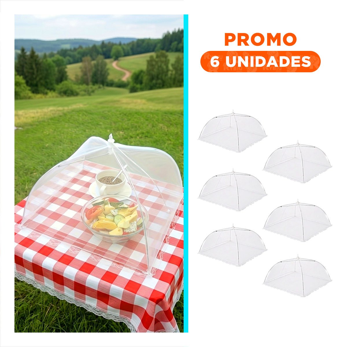 PACK6 COBERTOR HOGAR MALLA BLANCA 36X55 CM PARA USO DIARIO EN COCINA YREGALO STICKER - 1