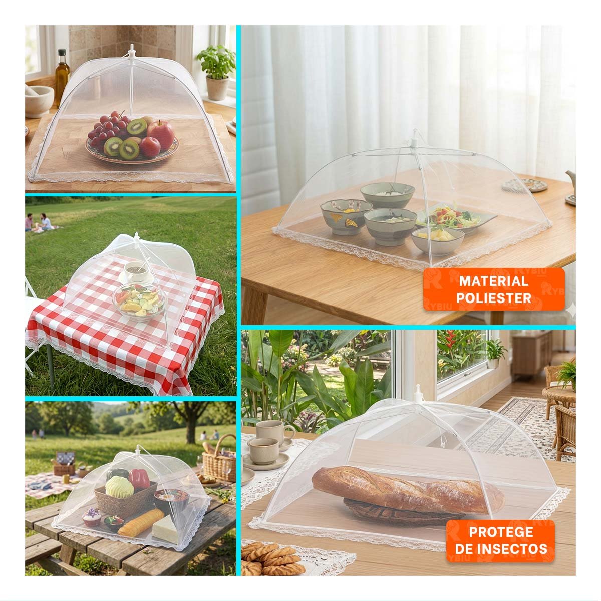 FUNDA DE ALIMENTOS MALLA BLANCA 36X55 CM PARA COCINA USO PRACTICO YPAPEL REGALO - 3