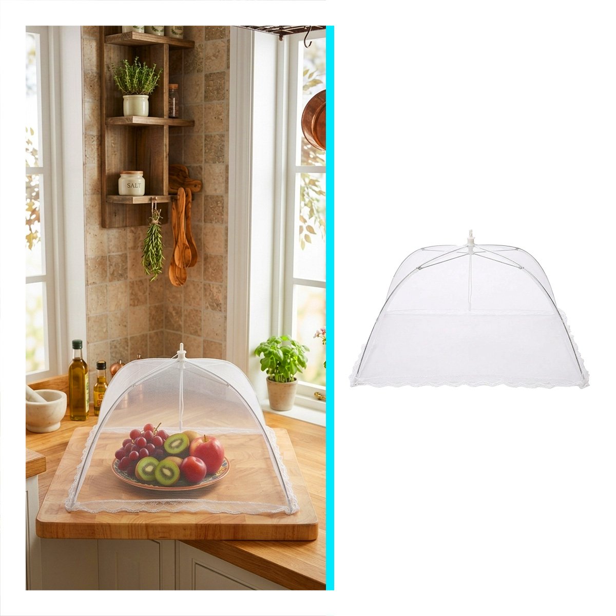FUNDA DE ALIMENTOS MALLA BLANCA 36X55 CM PARA COCINA USO PRACTICO YPAPEL REGALO - 5