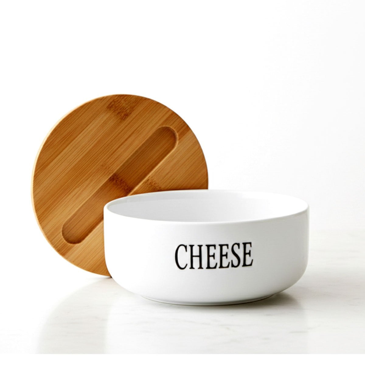 SET BLANCO DE PORTA QUESO TAPA BAMBU Y CUCHILLO 16X7,5CM ORGANIZACIÓN COCINA YLIGAS REGALO - 5