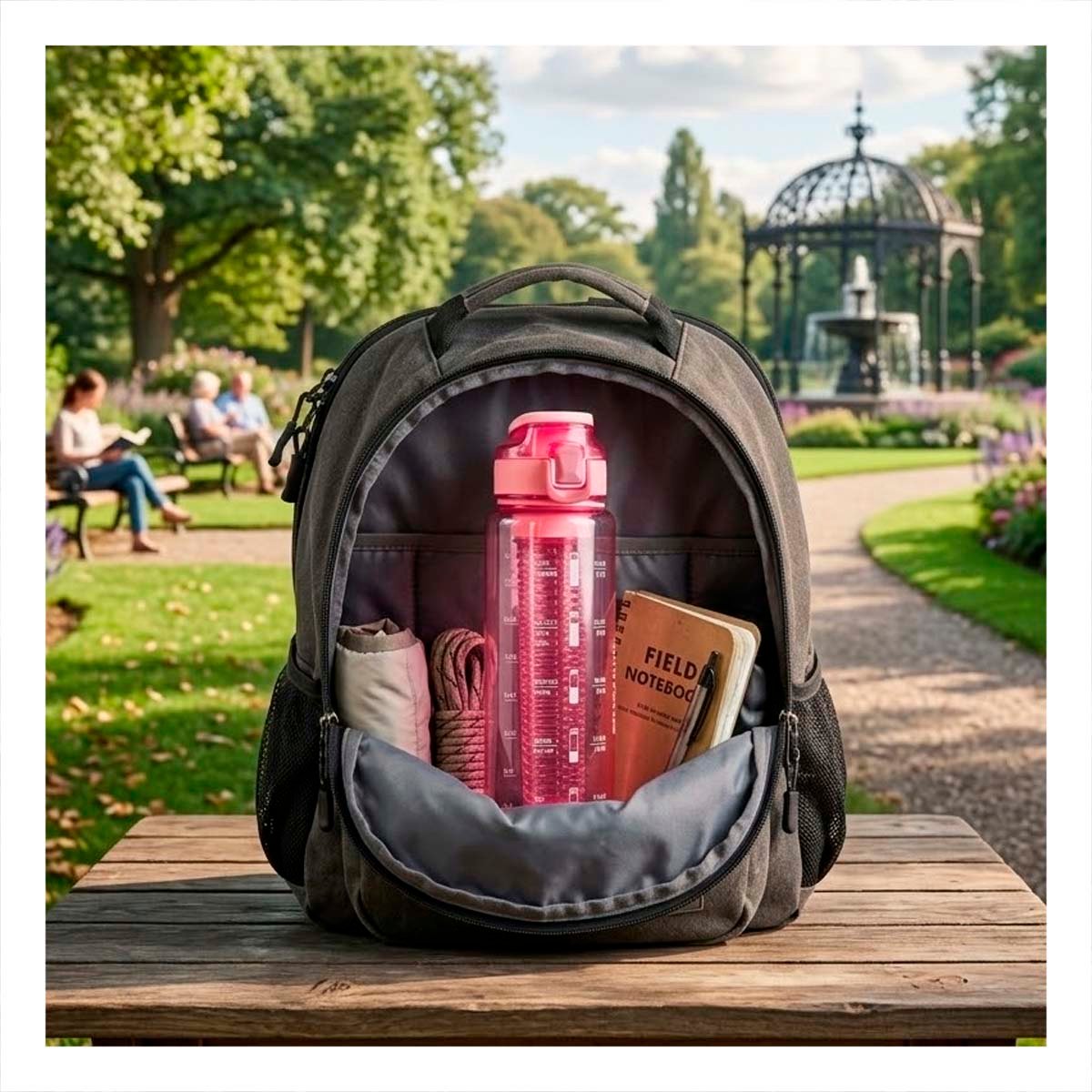 PACK12 CONTENEDOR LIGERO CON FILTRO 1000 ML ROSADO TRANSPARENTE Y TRANSPORTE YREGALO STICKER - 3
