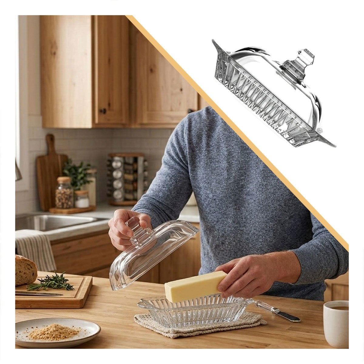 ENVASE PARA MANTEQUILLA TRANSPARENTE DE USO DIARIO EN COCINA MODERNA YSTICKY - 5