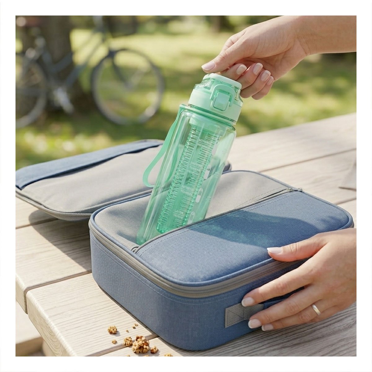 PACK2 DISPENSADOR REUTILIZABLE CON FILTRO 1000ML VERDE TRANSPARENTE DE BEBIDA YREGALO STICKER - 3