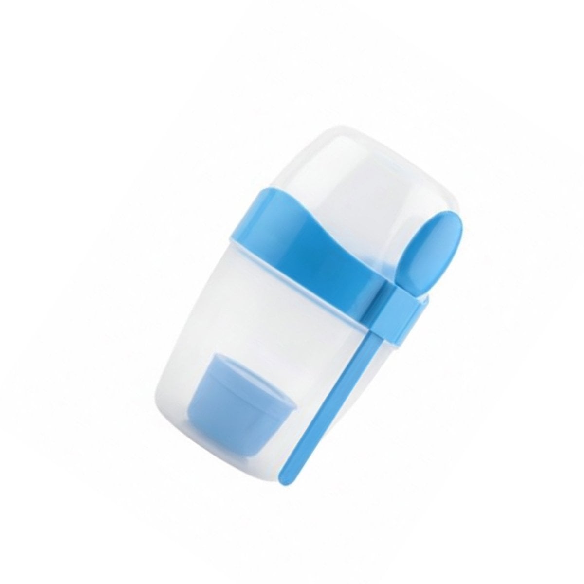 PACK6 TAZA YOGUR AZUL 2 EN 1 CON ESPACIO PARA FRUTA PICADA YREGALO STICKER - 2