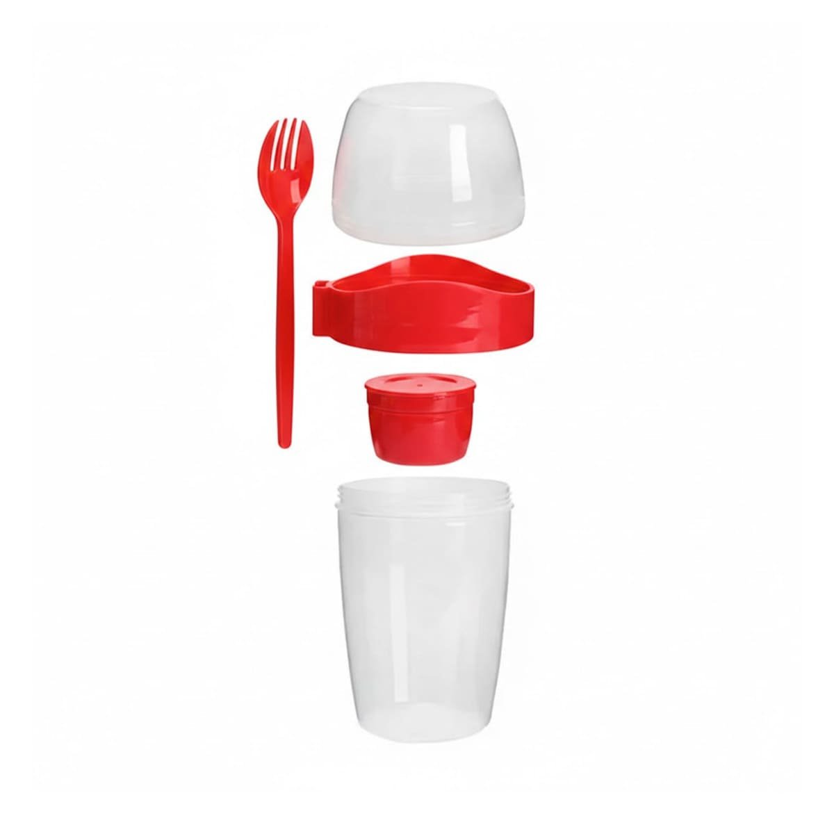 TAZA YOGURERA 2 EN 1 ROJO CON COMPARTIMENTO PARA FRUTA Y GRANOLA YLIGAS REGALO - 5