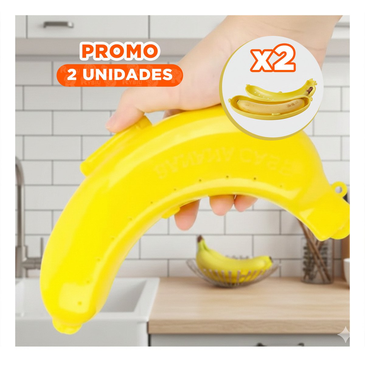 PACK2 FUNDA DE PLATANO AMARILLO FUNCIONAL PARA LLEVAR AL GIMNASIO O PASEOS YPAPEL REGALO - 1