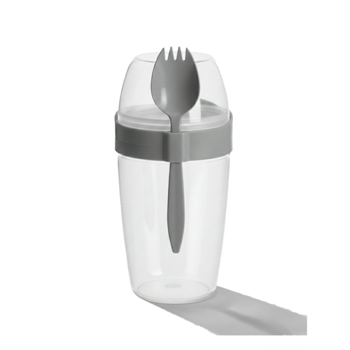 CONTENEDOR YOGURTERO 2 EN 1 CON CUBIERTO GRANDE PLOMO PARA OFICINA Y ESTUDIO YLIGAS REGALO - 5