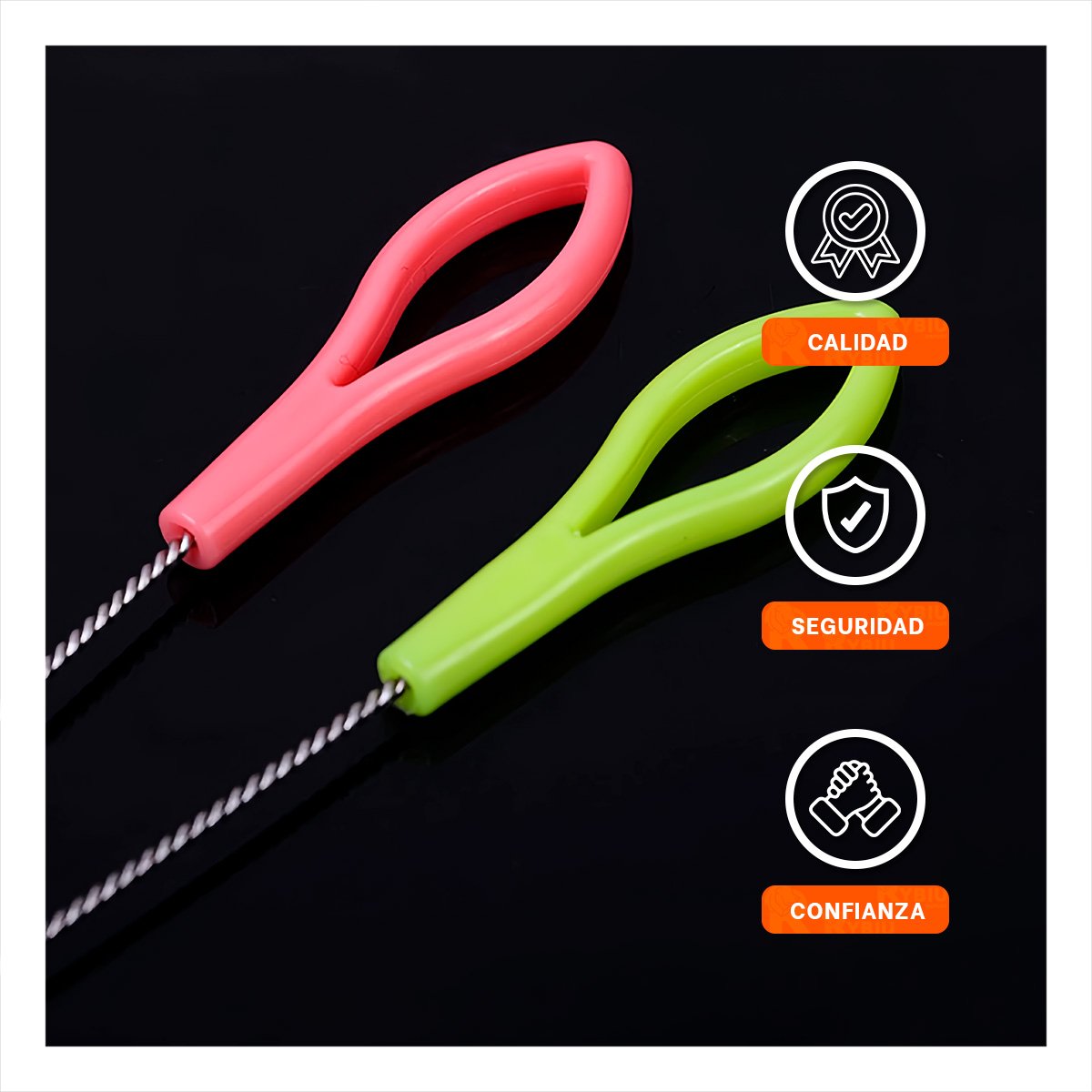 CEPILLO CON BASE QUE FACILITA HIGIENE COMPLETA 2PZS 19,5CM VERDE Y ROSADO YPOST IT - 3