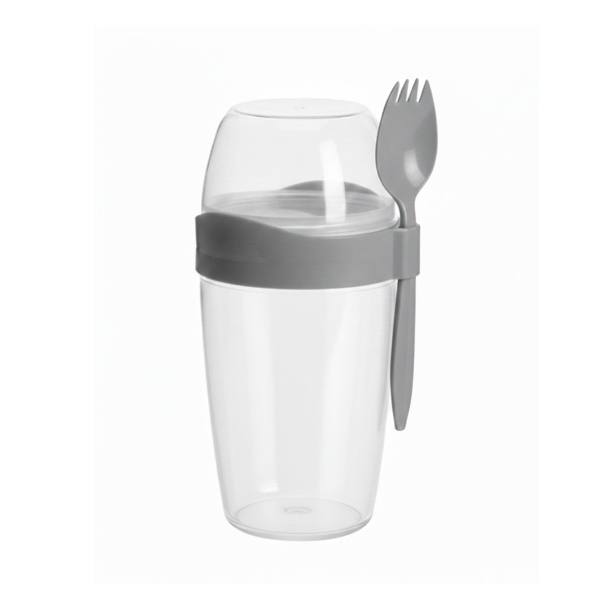 RECIPIENTE PARA YOGURT 2 EN 1 CON CUBIERTO GRANDE PLOMO PARA USO DIARIO YREGALO STICKER - 1