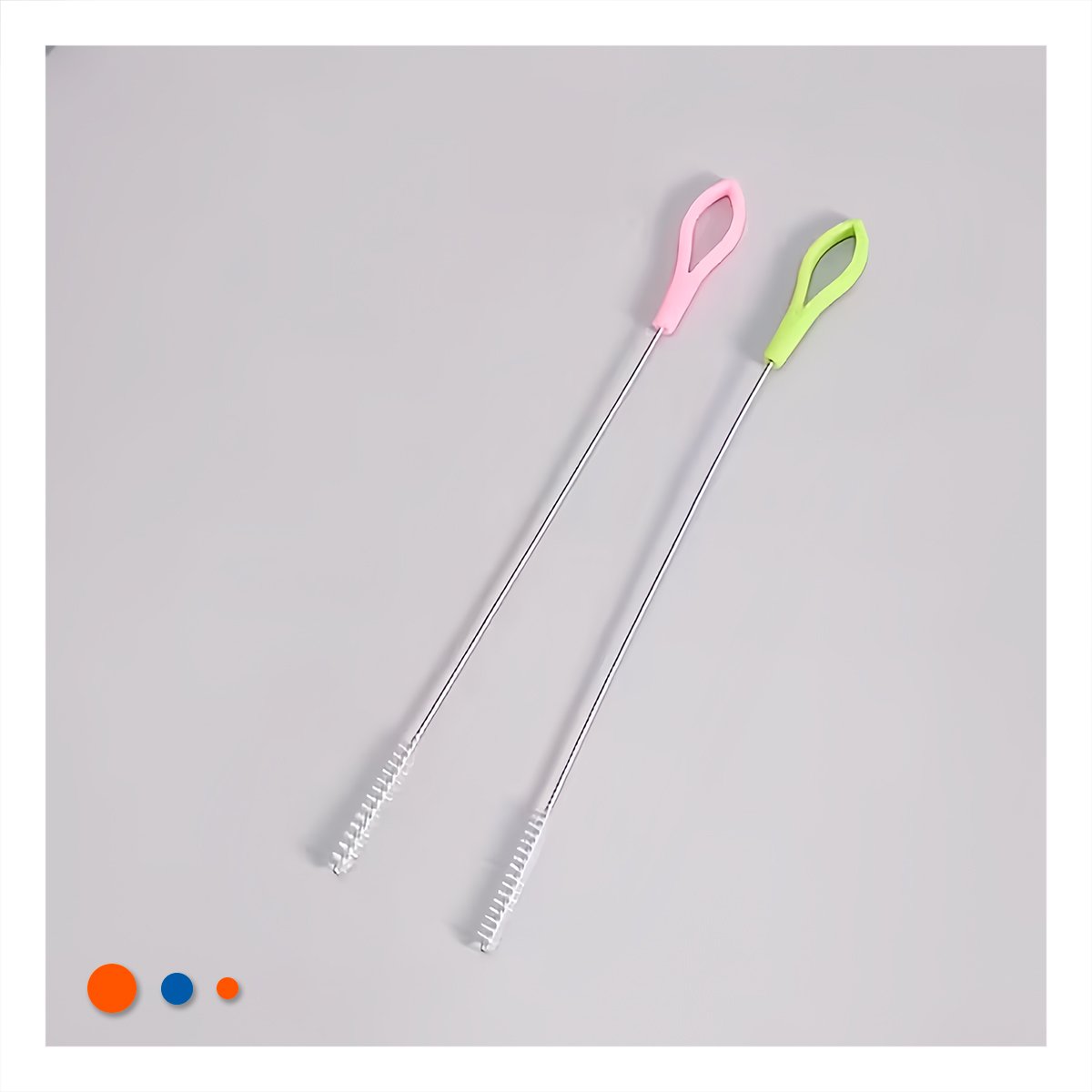 PACK2 BROCHA QUE FACILITA HIGIENE COMPLETA DE CAÑITAS 2PZS 19,5CM VERDE Y ROSADO YPAPEL REGALO - 5