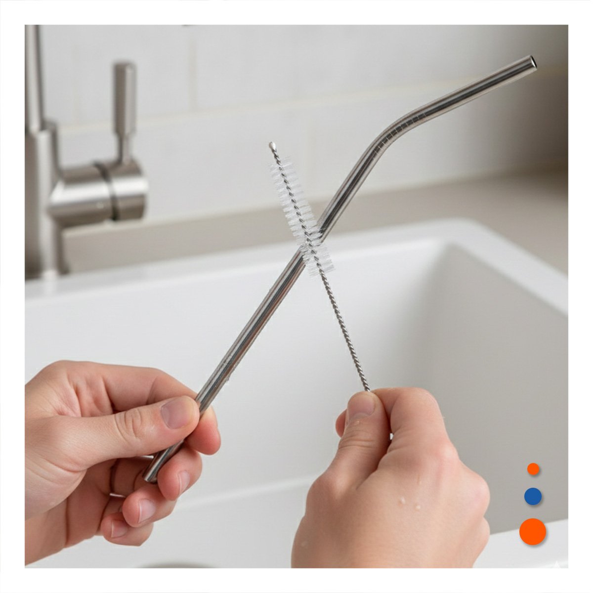 CEPILLO QUE FACILITA LIMPIEZA DE CAÑITAS RECTA Y CURVA 2PZS 1 CEPILLO PLATEADO - 5