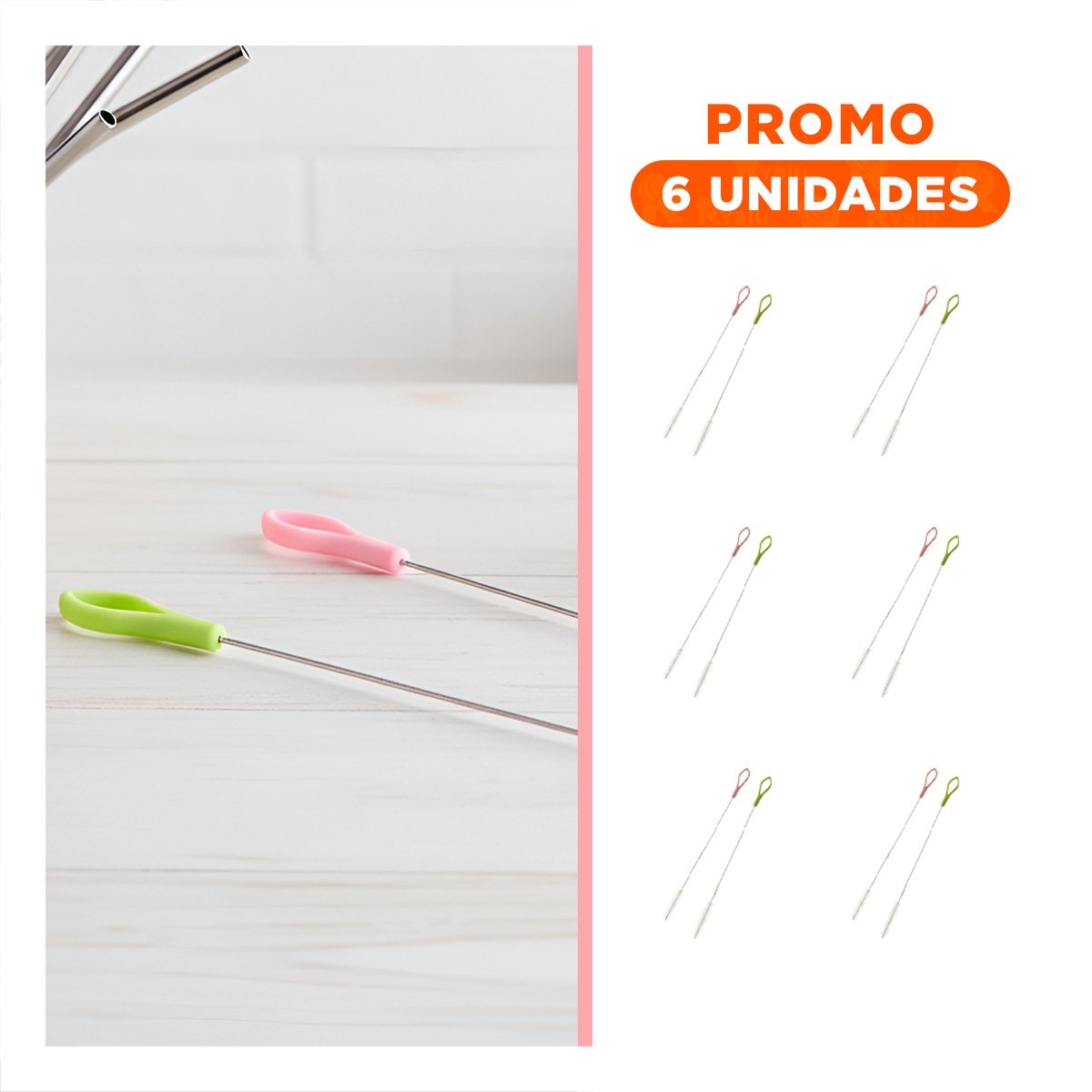 PACK6 ESPATULA QUE FACILITA HIGIENE DIARIA 2PZS 19,5CM VERDE Y ROSADO YREGALO STICKER - 1