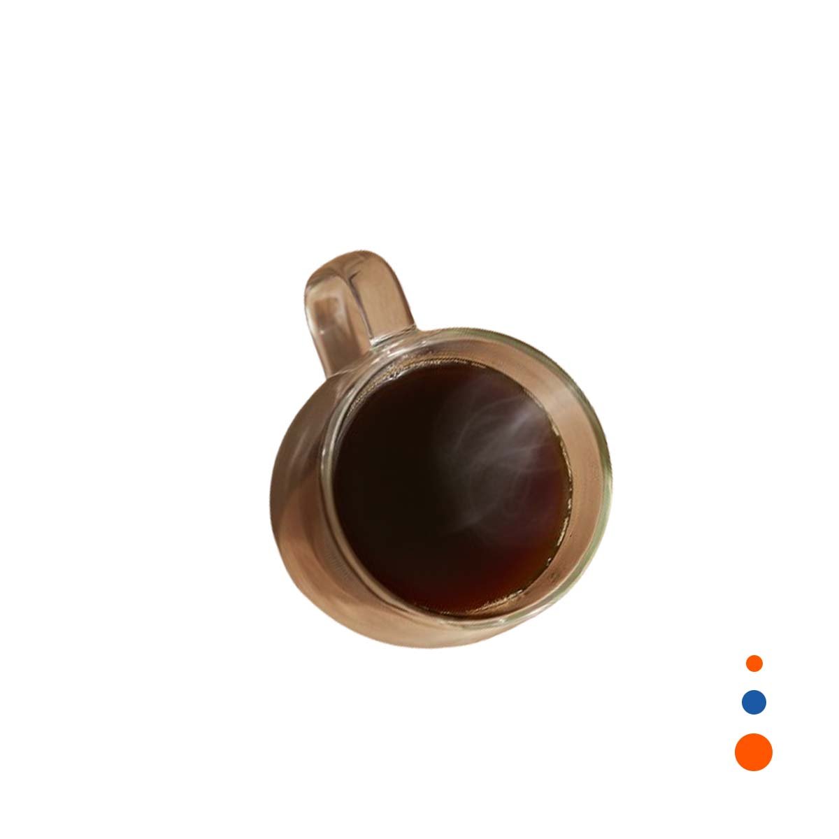 PACK6 VASO CON ESPRESSO DOBLE CAPA 80 ML EN COLOR TRANSPARENTE ASA CUADRADA YREGALO STICKER - 2
