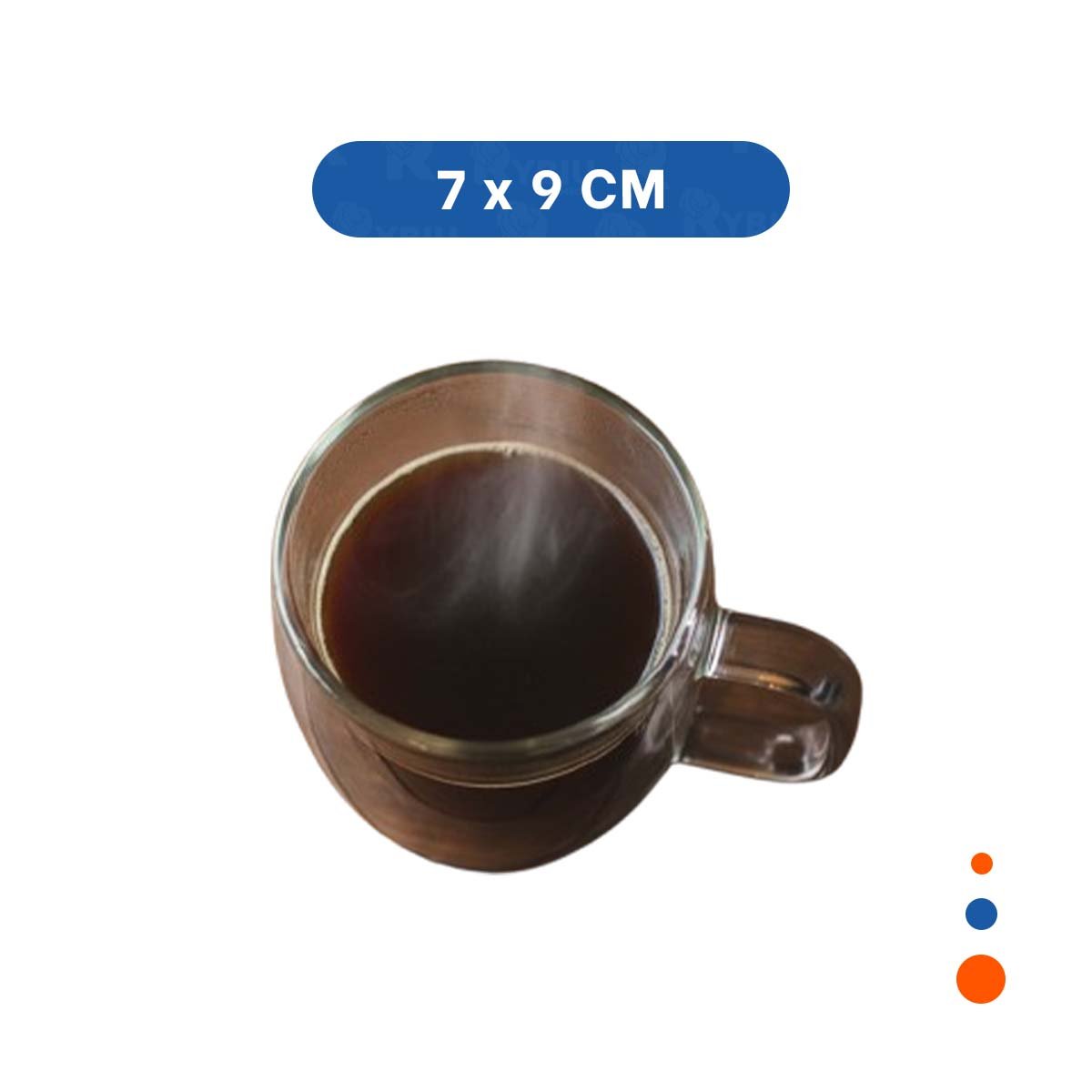 PACK6 VASO CON ESPRESSO DOBLE CAPA 80 ML EN COLOR TRANSPARENTE ASA CUADRADA YREGALO STICKER - 4