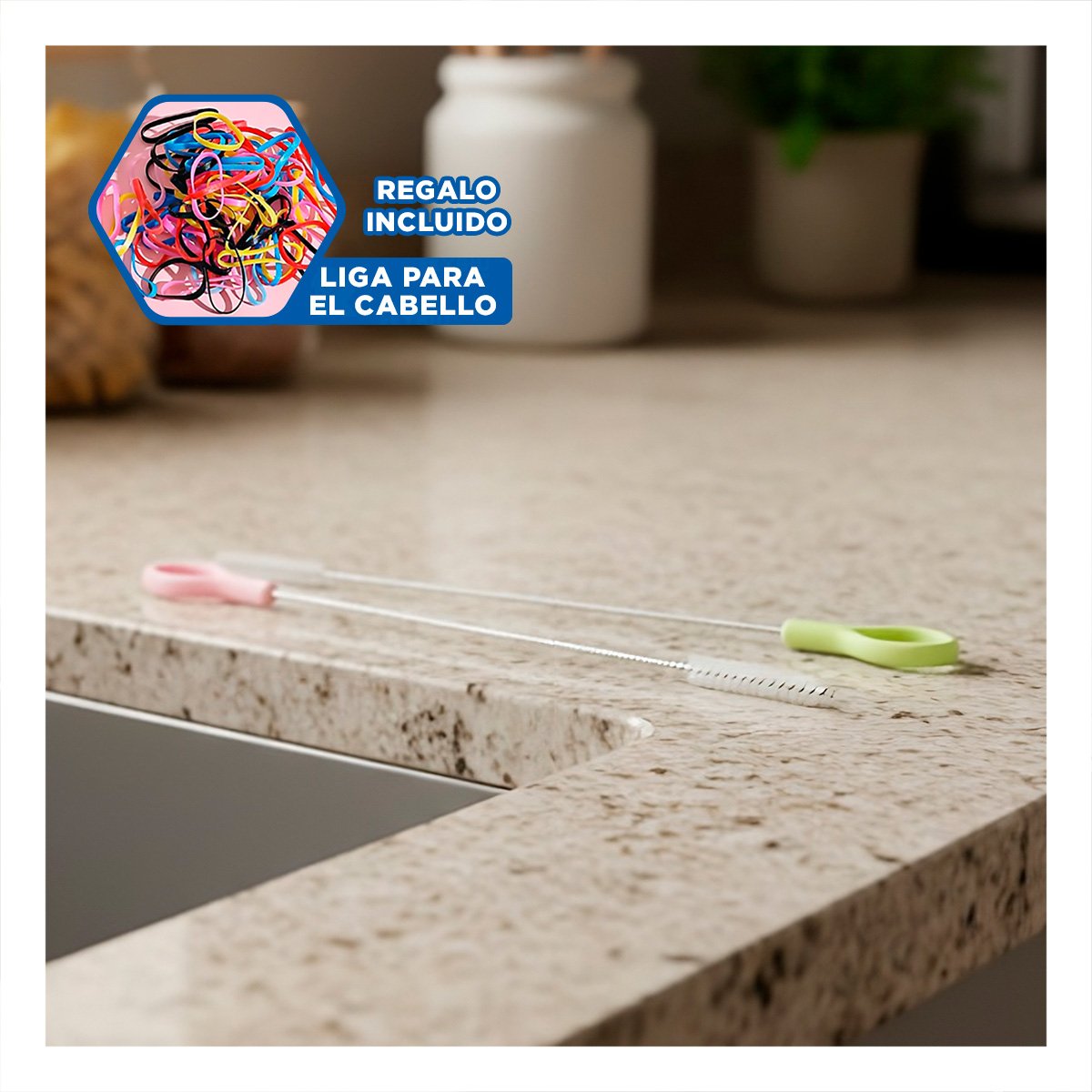CEPILLO PARA USO DIARIO Y CUIDADO COMPLETO 2PZS 19,5CM VERDE Y ROSADO YLIGAS REGALO - 2