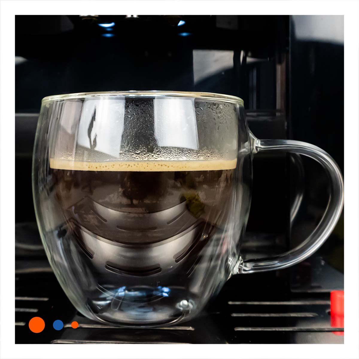 TAZA CON ASA CUADRADA ESPRESSO 80 ML DOBLE CAPA TRANSPARENTE YLIGAS REGALO - 3