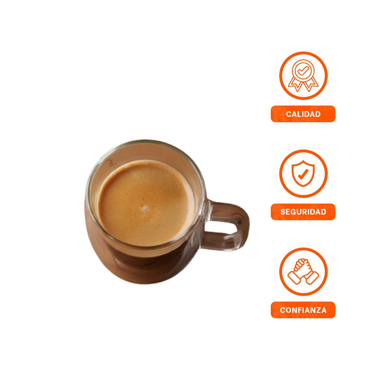 TAZA CON ASA CUADRADA ESPRESSO 80 ML DOBLE CAPA TRANSPARENTE YLIGAS REGALO - 5