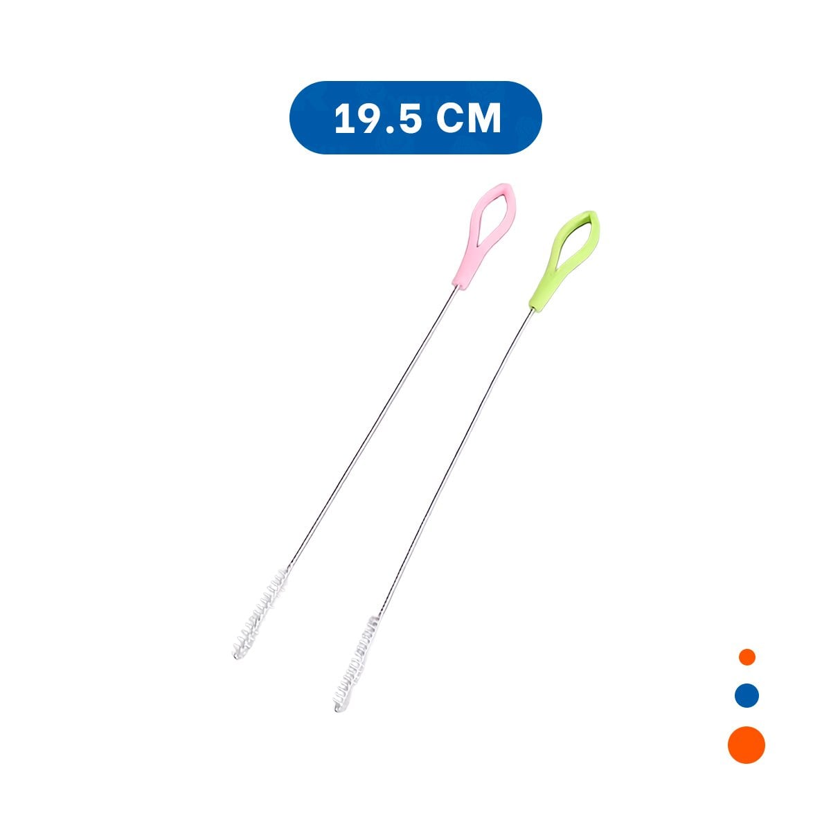 PACK2 BROCHA QUE LIMPIA CAÑITAS Y ACCESORIOS 2PZS 19,5CM VERDE Y ROSADO - 4