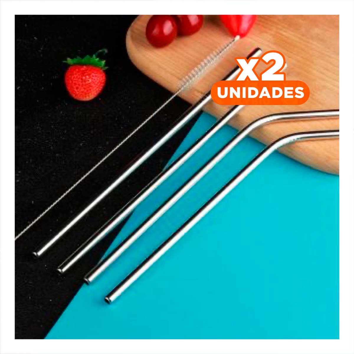 PACK2 COMBO 5 POPOTES Y CEPILLO LIMPIA POPOTES EN ESTUCHE PLATEADO PARA OFICINA YPAPEL REGALO - 1