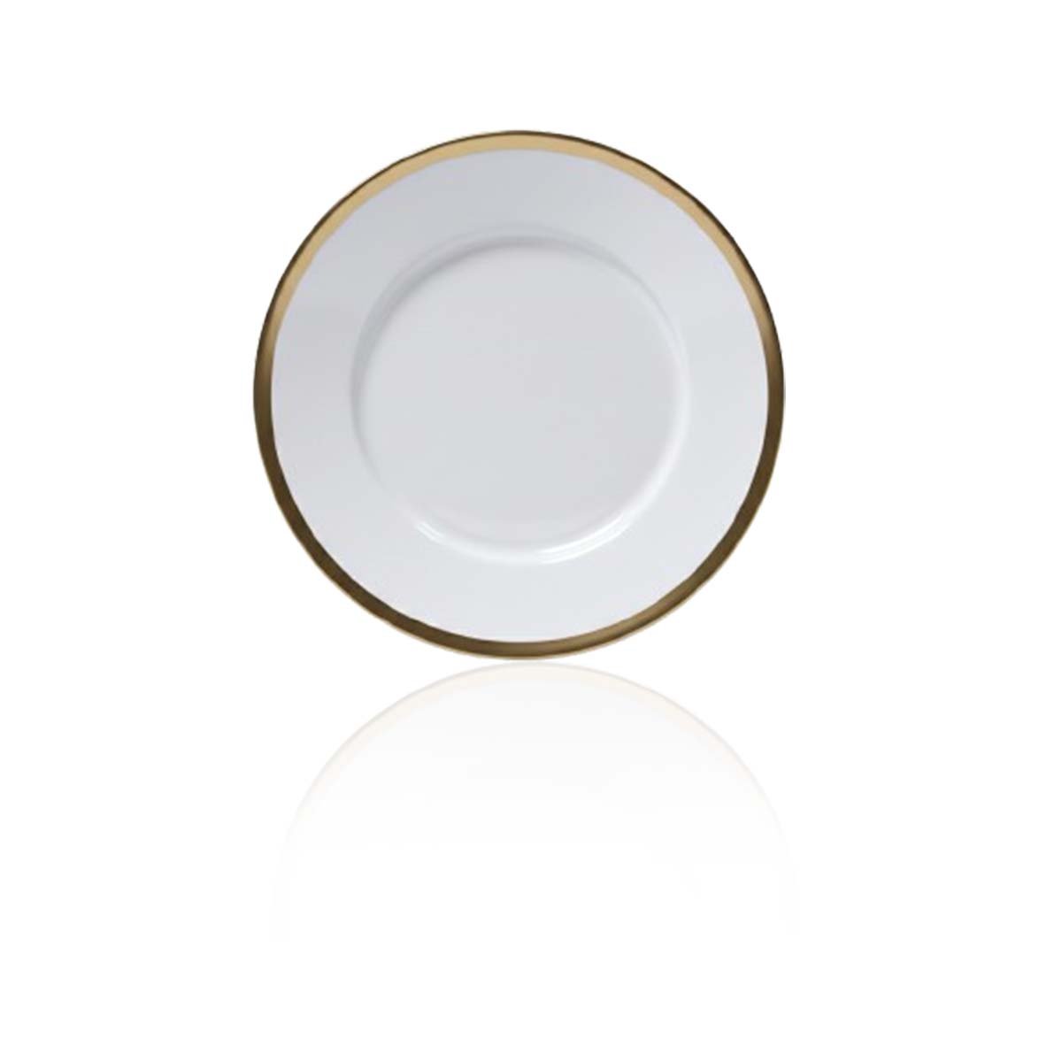 PLATO BLANCO CON CONTORNO DORADO ELEGANTE PARA SERVICIO PRINCIPAL EN REUNIONES YLIGAS REGALO - 5