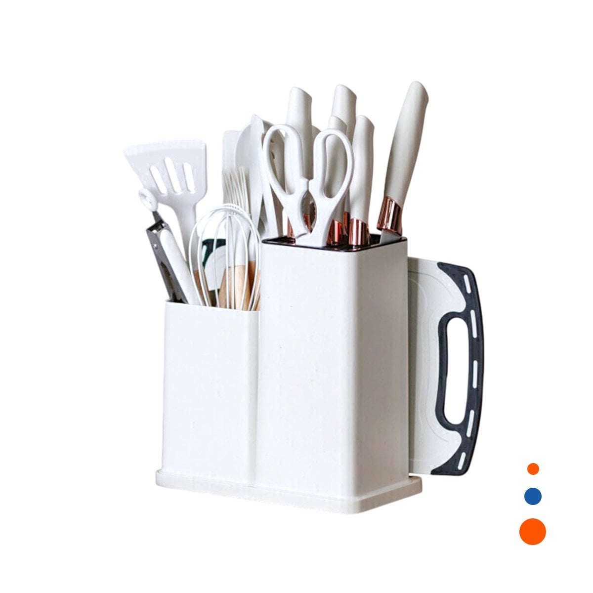 PACK6 KIT PREMIUM DE 18 PIEZAS DE COCINA EN BLANCO DE SILICONA Y MADERA YREGALO STICKER - 2