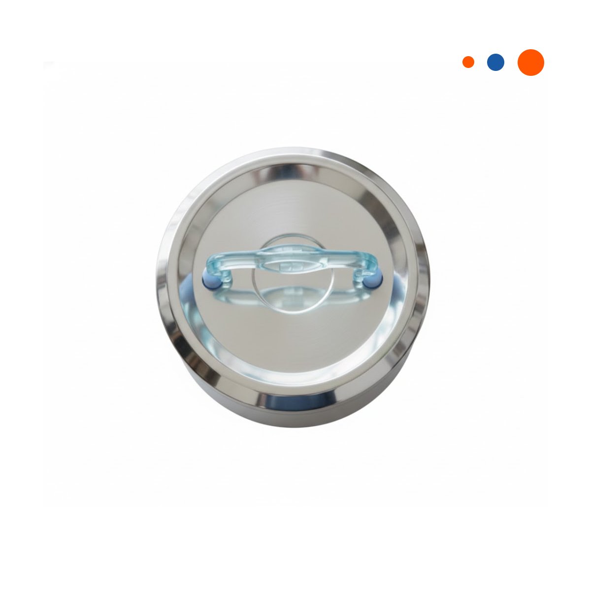 PACK2 CONTENEDOR DE 800ML CIRCULAR CUADRADO EN ACERO PLATEADO Y CELESTE YREGALO STICKER - 2