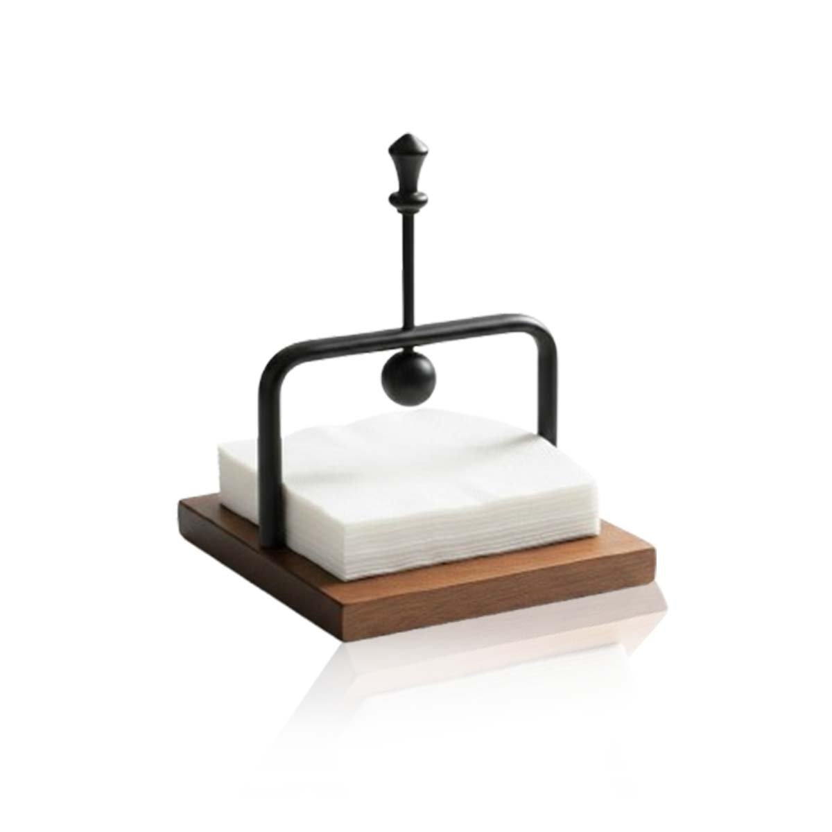 SERVILLETERO DE MESA DE COLOR NEGRO DE BASE MADERA Y SISTEMA DISPENSADOR YLIGAS REGALO - 5