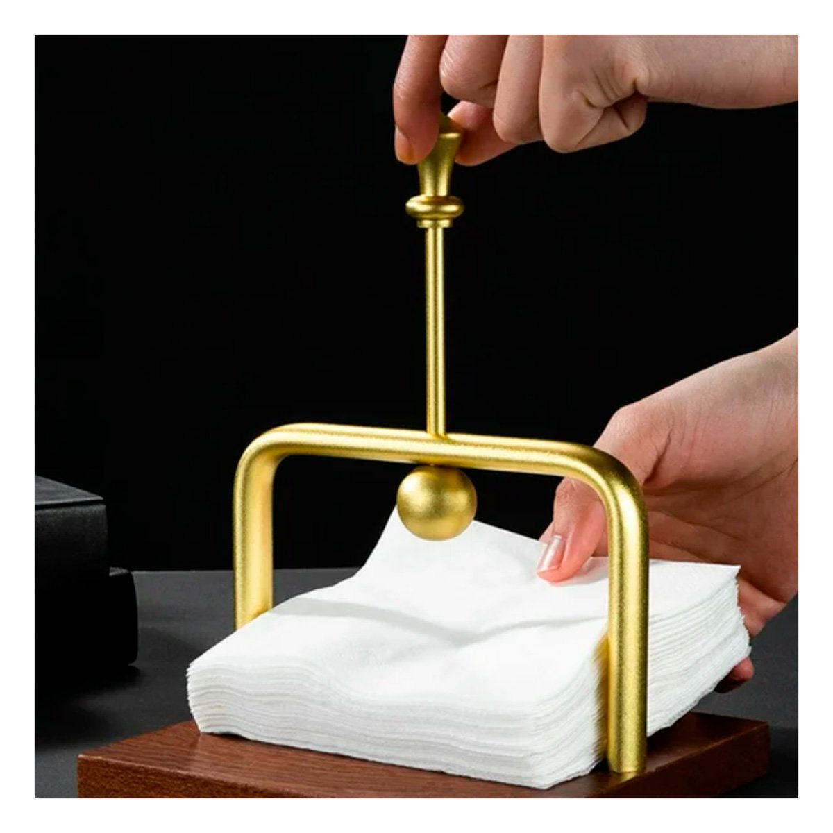 PACK2 DISPENSADOR DE COLOR DORADO VERTICAL CON BASE MADERA INTEGRADA YREGALO STICKER - 3