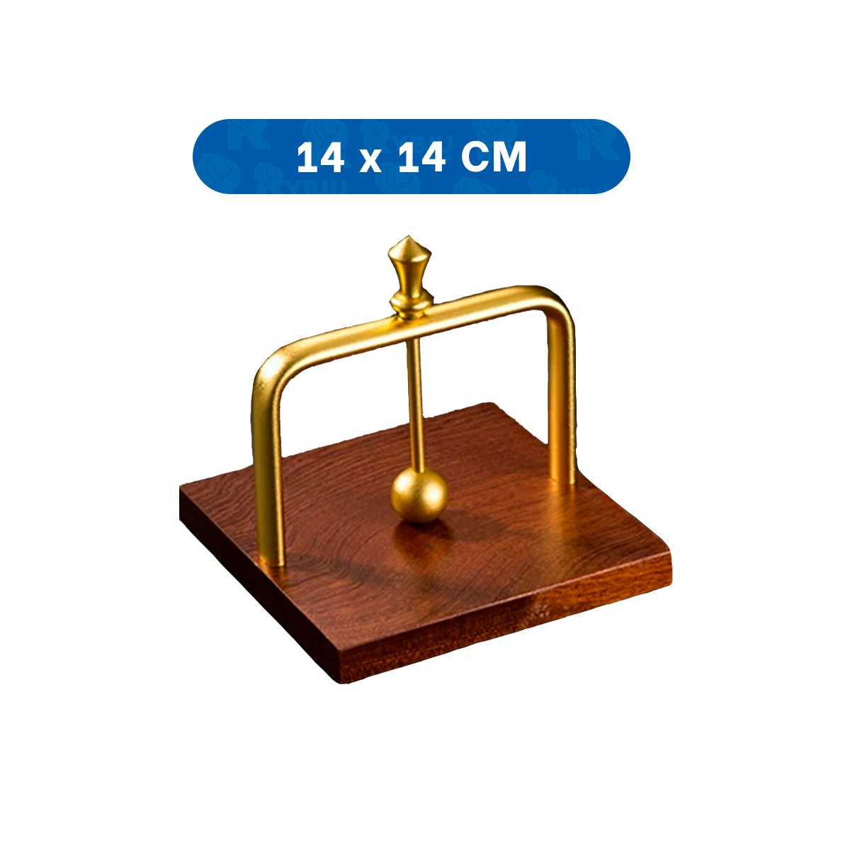 SERVILLETERO DE COLOR DORADO VERTICAL CON BASE MADERA Y BRAZO DISPENSADOR YPAPEL REGALO - 4
