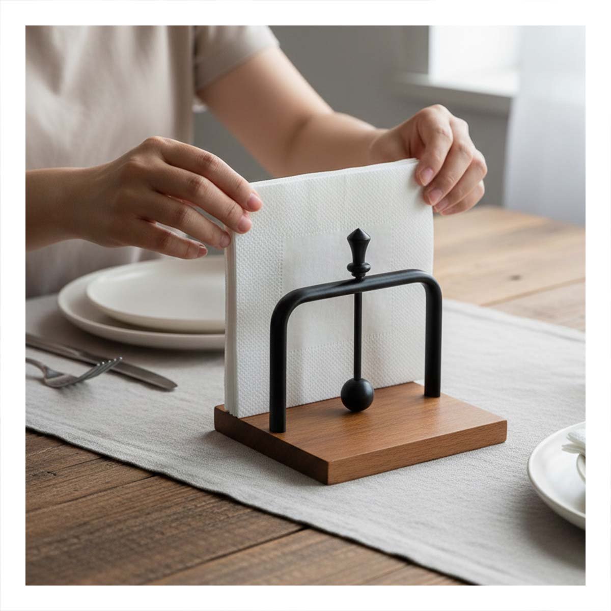 PACK6 ORGANIZADOR VERTICAL DE COLOR NEGRO CON SOPORTE MADERA INTEGRADO YPAPEL REGALO - 5