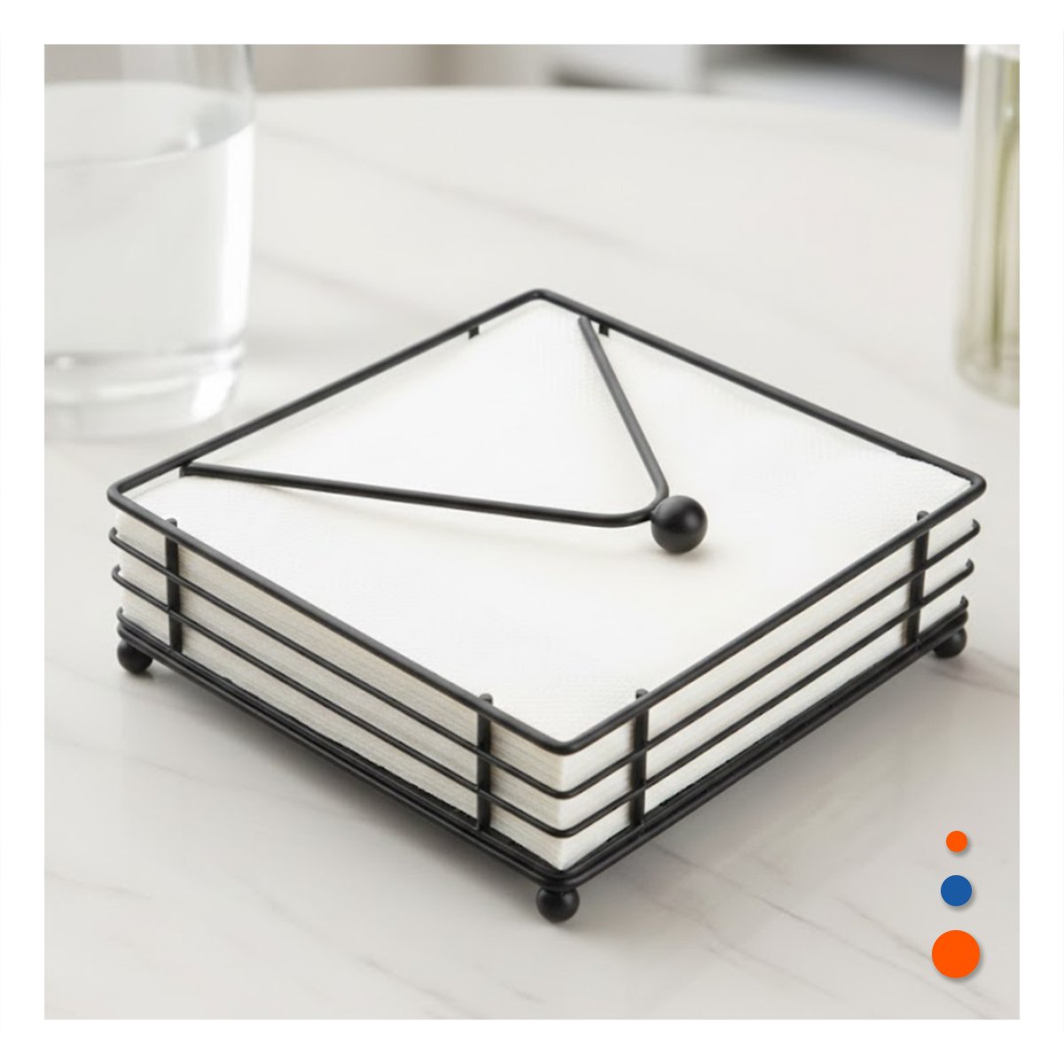 SERVILLETERO PARA COCINA MODERNA CON BRAZO DISPENSADOR EN NEGRO DE HIERRO YREGALO STICKER - 3