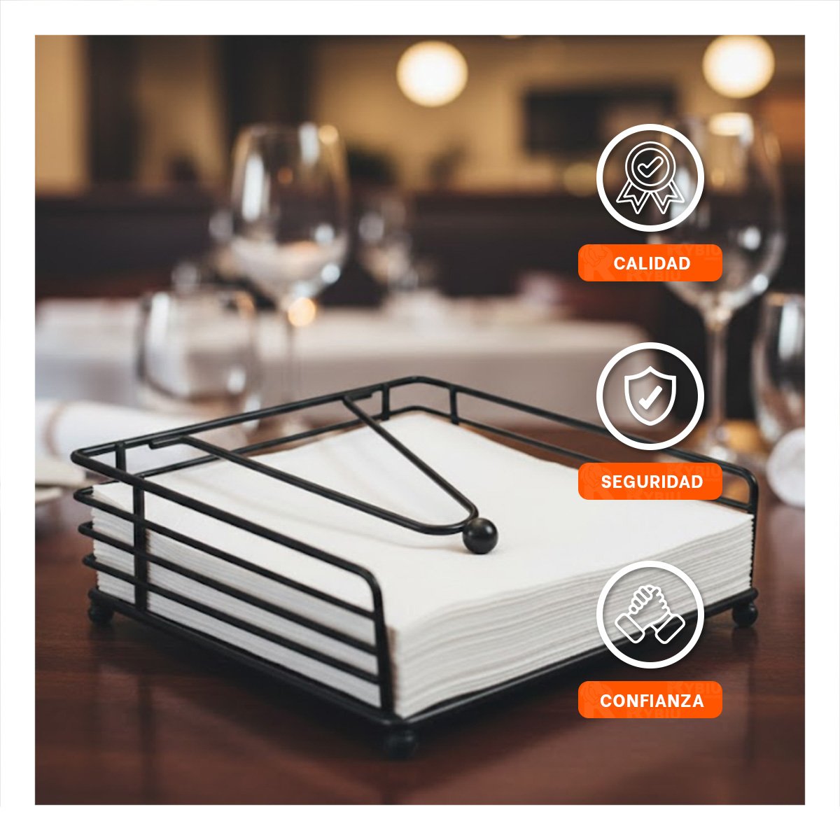 SERVILLETERO PARA COCINA MODERNA CON BRAZO DISPENSADOR EN NEGRO DE HIERRO YREGALO STICKER - 5