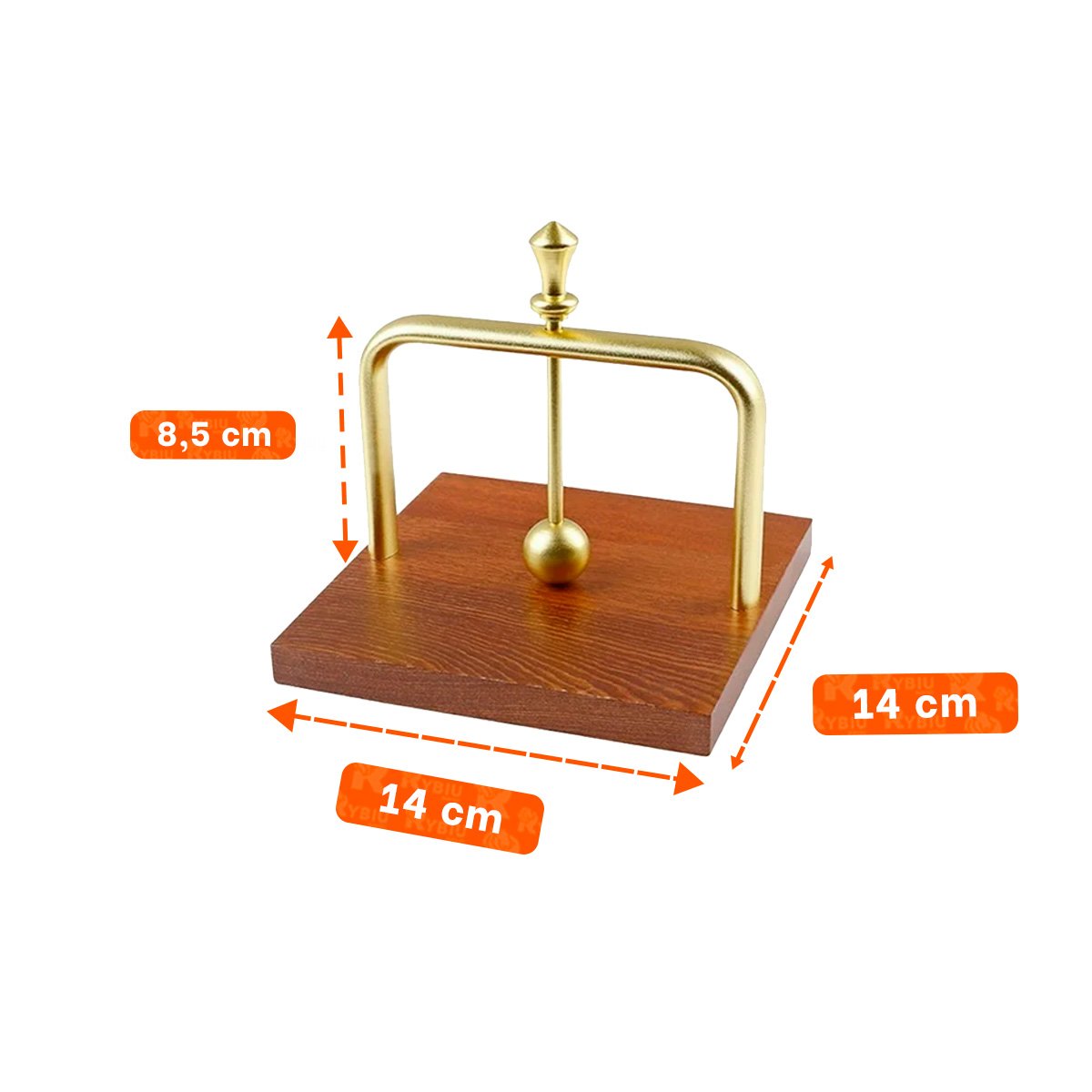 SERVILLETERO VERTICAL DE COLOR DORADO CON BASE MADERA Y BRAZO FUNCIONAL YPOST IT - 4
