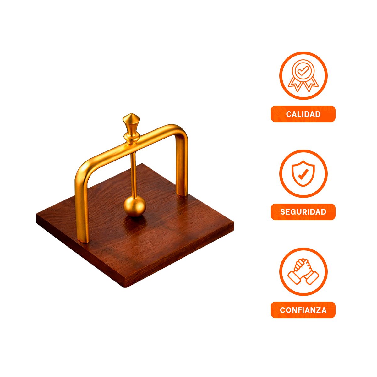 SERVILLETERO VERTICAL DE COLOR DORADO CON BASE MADERA Y BRAZO FUNCIONAL YPOST IT - 5