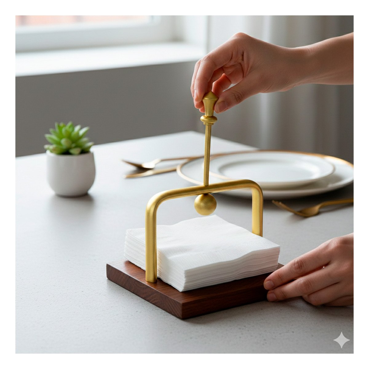PACK2 DISPENSADOR DE COLOR DORADO CON SISTEMA VERTICAL Y BASE MADERA - 5