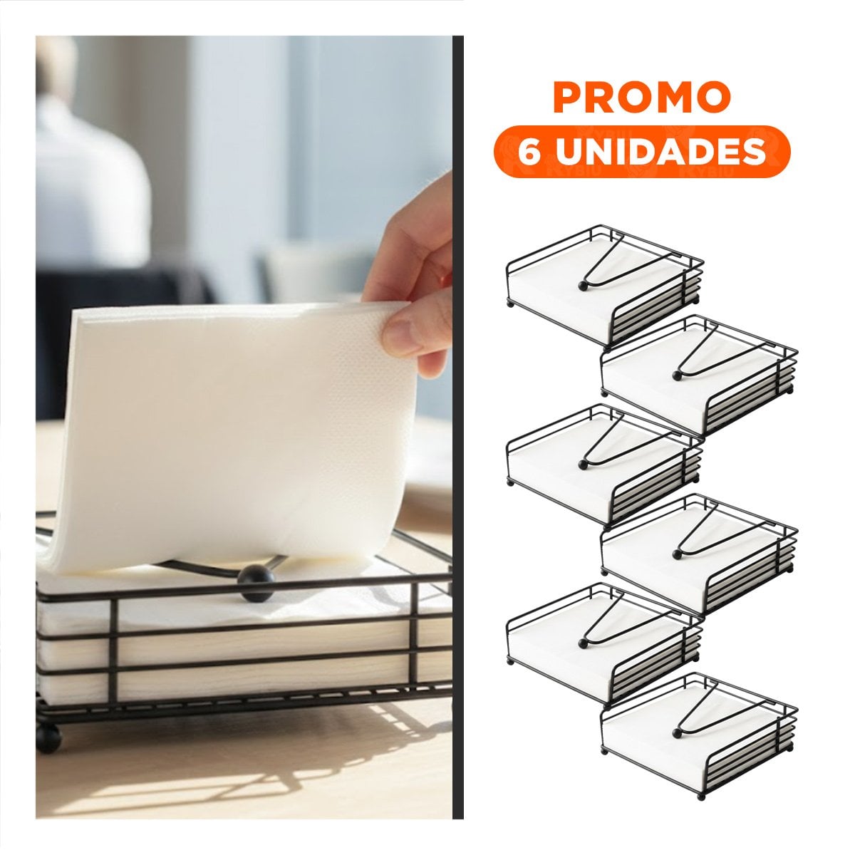 PACK6 DISPENSADOR PARA COMEDOR DE COLOR NEGRO DE HIERRO CON BRAZO YREGALO STICKER - 1