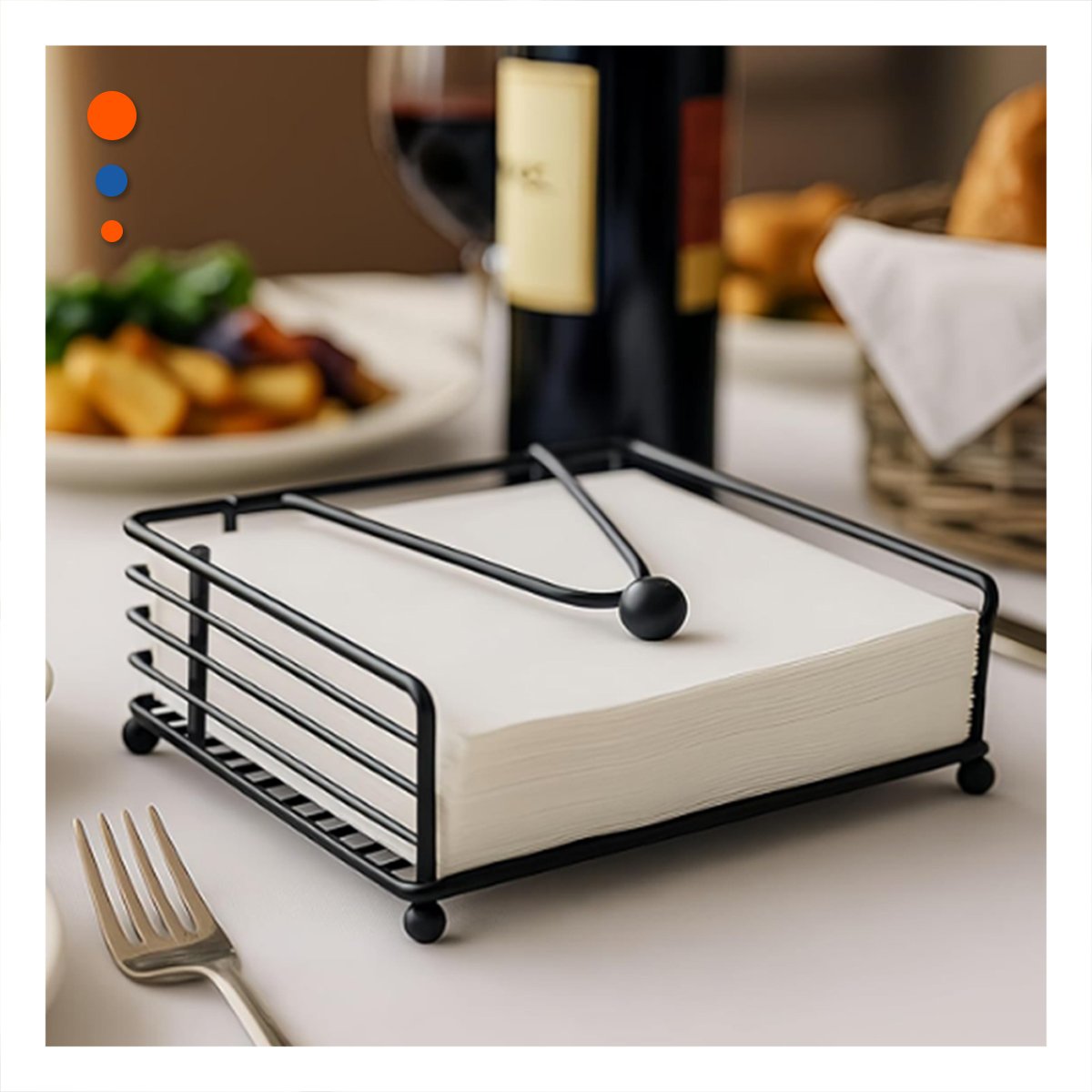 PACK6 DISPENSADOR PARA COMEDOR DE COLOR NEGRO DE HIERRO CON BRAZO YREGALO STICKER - 3