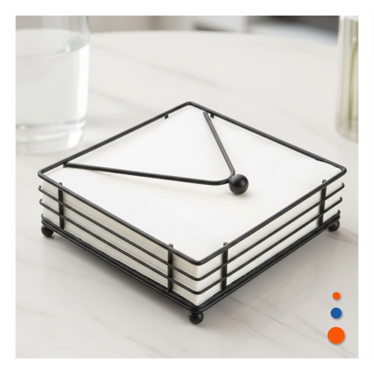 SERVILLETERO DECORATIVO DE COLOR NEGRO CON ESTRUCTURA DE HIERRO Y BRAZO DISPENSADOR YPOST IT - 1