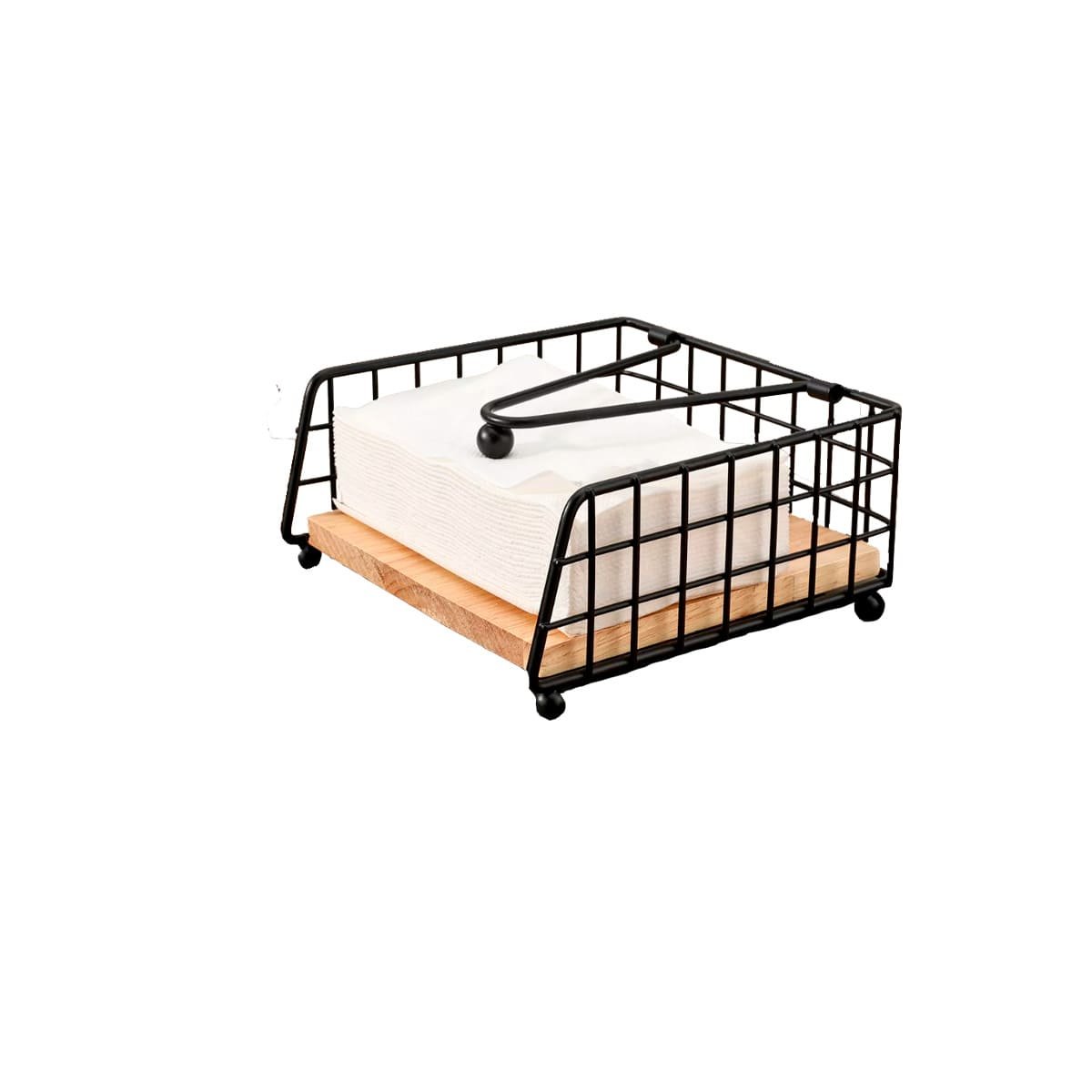 SERVILLETERO DE MESA DE COLOR DORADO DE BASE MADERA Y SISTEMA DISPENSADOR YLIGAS REGALO - 5